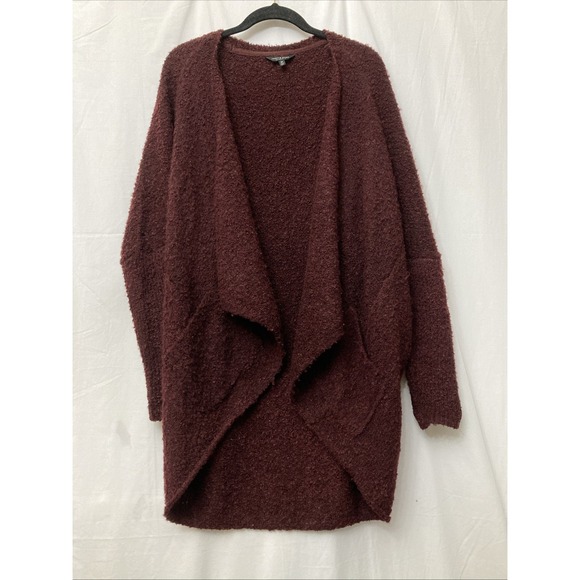 Lucky Brand Sweaters - Lucky Brand Women's Maroon Open Front Long Sleeve Cardigan w/Pockets - SZ‎ M